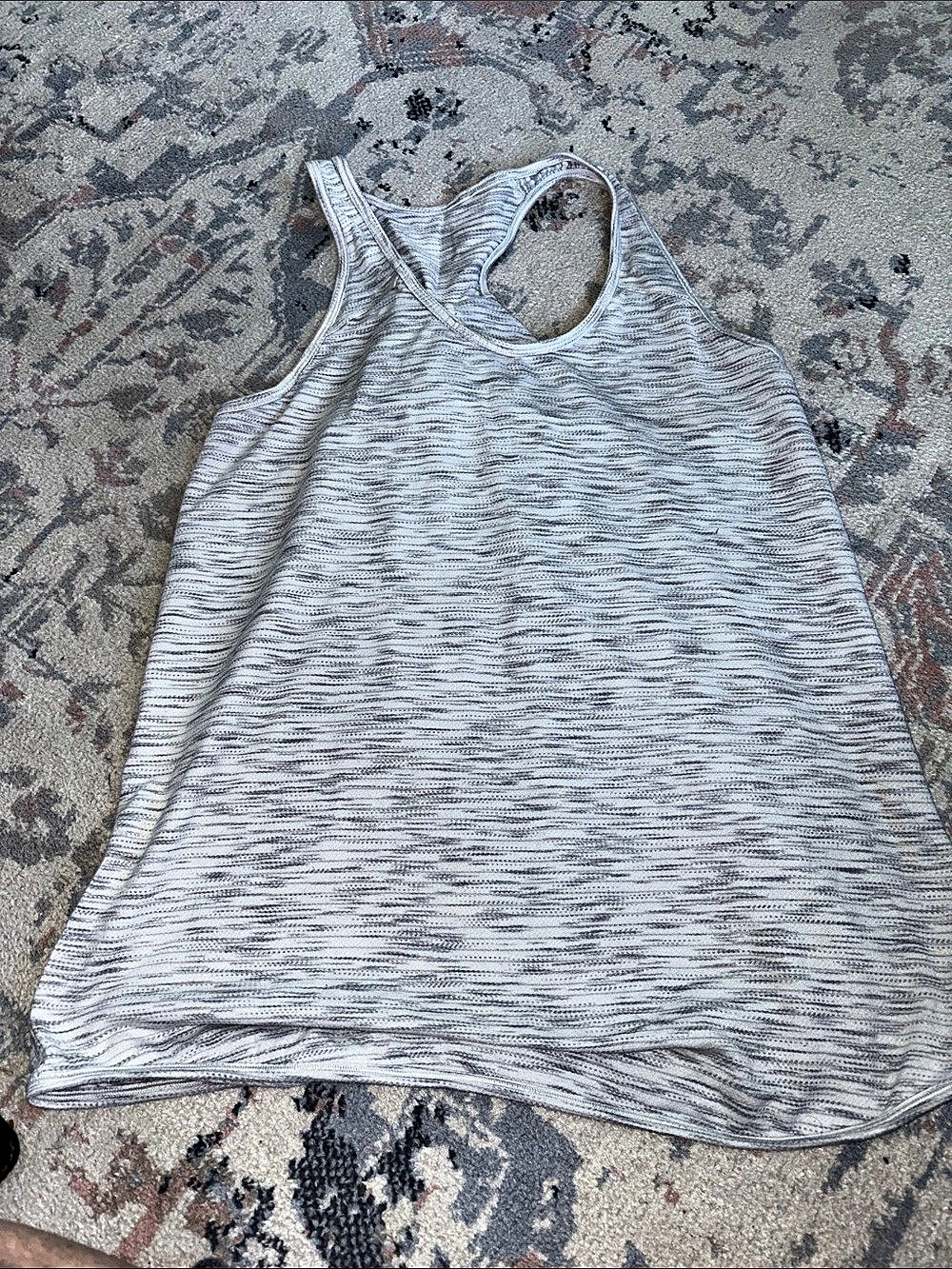 Lululemon Essential Tank Pleated *Jersey Gray Racerback Tank Top size 10